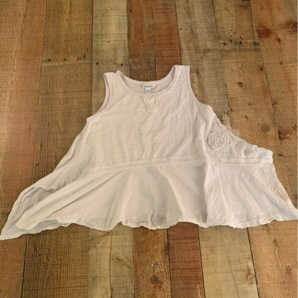Naartjie girls size XXXL 9Y oversized white tank top blouse with lace
